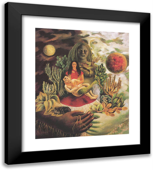 The Love Embrace of the Universe, the Earth (Mexico), I, Diego and Senor Xolotl 20x22 Black Modern Wood Framed Art Print Poster by Kahlo, Frida