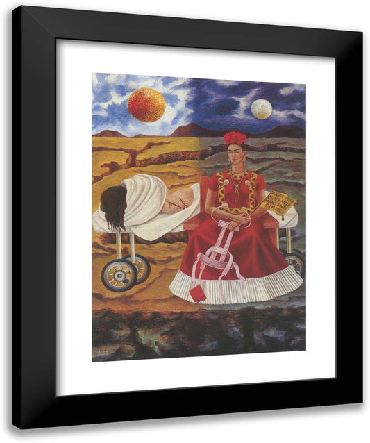 Tree of Hope, Keep Strong 20x24 Black Modern Wood Framed Art Print Poster by Kahlo, Frida