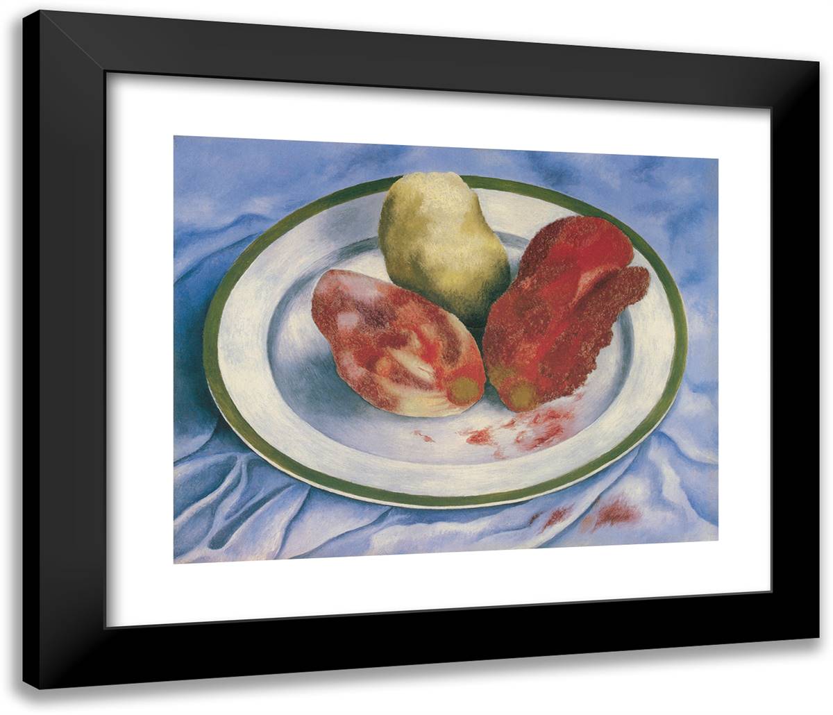 Tunas (Still Life with Prickly Pear Fruit) 23x20 Black Modern Wood Framed Art Print Poster by Kahlo, Frida