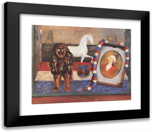 Window Display on a Street in Detroit 23x20 Black Modern Wood Framed Art Print Poster by Kahlo, Frida