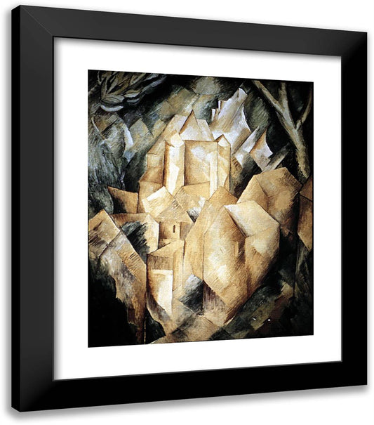 A House at Estaque 20x23 Black Modern Wood Framed Art Print Poster by Braque, Georges