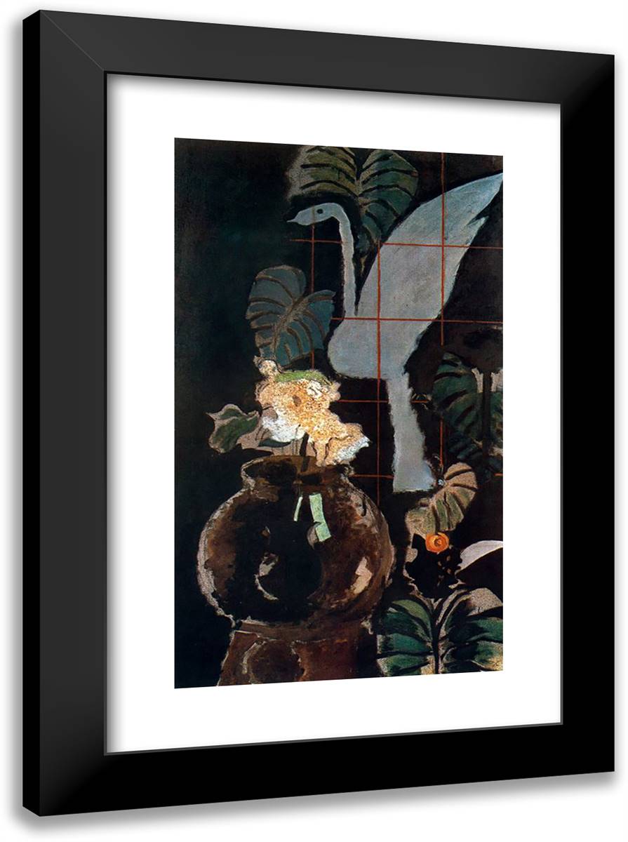 A Landscape Drawn Into Squares 17x24 Black Modern Wood Framed Art Print Poster by Braque, Georges