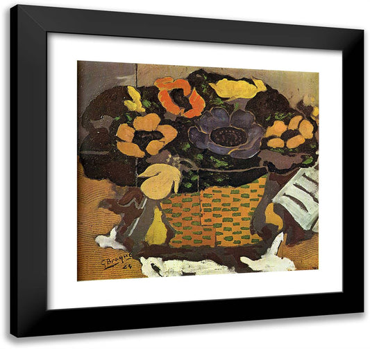 Anemones 21x20 Black Modern Wood Framed Art Print Poster by Braque, Georges