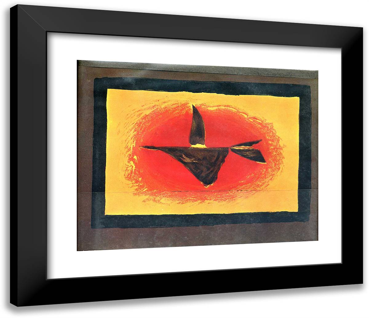 At Sunset, Bird XVI 23x20 Black Modern Wood Framed Art Print Poster by Braque, Georges