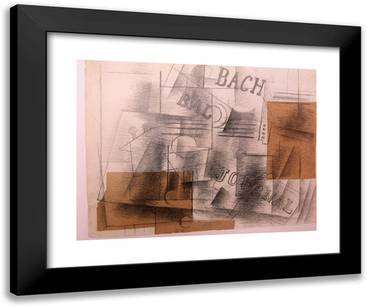Bal (Recto); Guitar (Verso) 24x20 Black Modern Wood Framed Art Print Poster by Braque, Georges