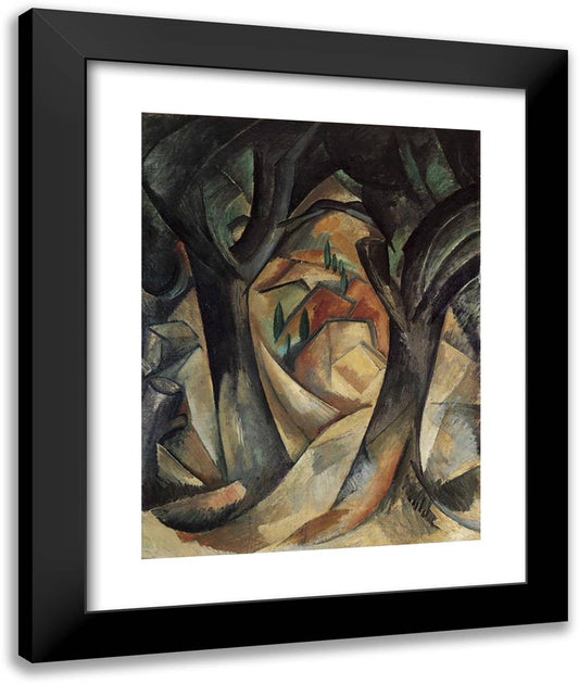 Big Trees at Estaque 20x24 Black Modern Wood Framed Art Print Poster by Braque, Georges