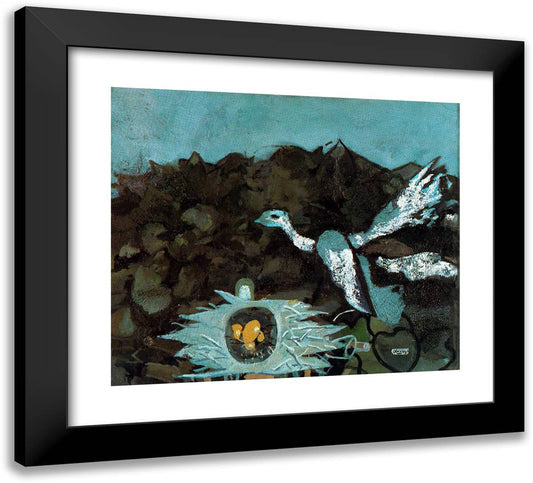 Bird and It's Nest 22x20 Black Modern Wood Framed Art Print Poster by Braque, Georges