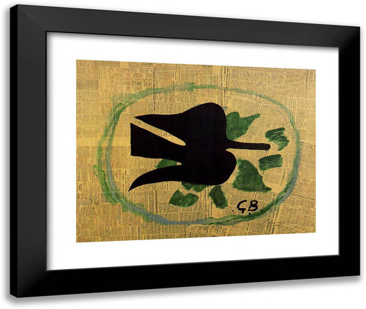 Bird in the Foliage  24x20 Black Modern Wood Framed Art Print Poster by Braque, Georges