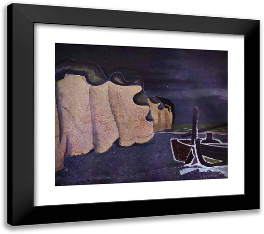 Boats on the Seashore 22x20 Black Modern Wood Framed Art Print Poster by Braque, Georges
