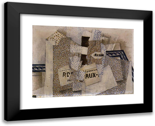 Bottle of Rum 24x19 Black Modern Wood Framed Art Print Poster by Braque, Georges