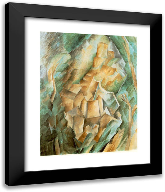 Castle at La Roche Guyon 20x24 Black Modern Wood Framed Art Print Poster by Braque, Georges
