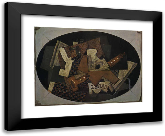 Clarinet, Guitar and Compotier 24x20 Black Modern Wood Framed Art Print Poster by Braque, Georges