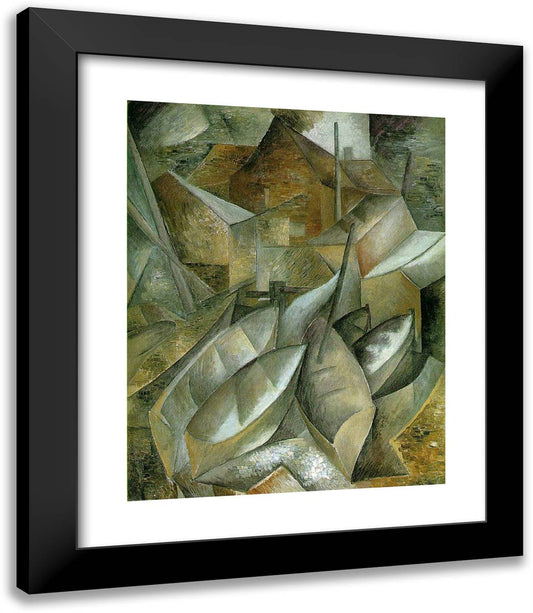 Fishing Boats 20x23 Black Modern Wood Framed Art Print Poster by Braque, Georges