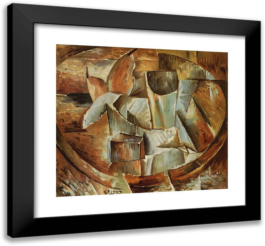 Glass on a Table 21x20 Black Modern Wood Framed Art Print Poster by Braque, Georges