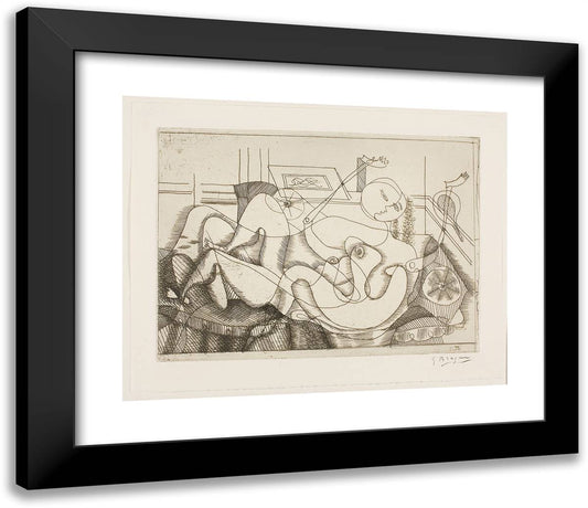 Reclining Nude_1 23x20 Black Modern Wood Framed Art Print Poster by Braque, Georges