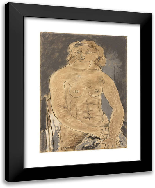 Seated Nude 19x24 Black Modern Wood Framed Art Print Poster by Braque, Georges
