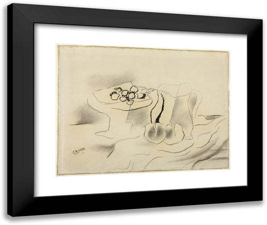 Still Life 24x20 Black Modern Wood Framed Art Print Poster by Braque, Georges