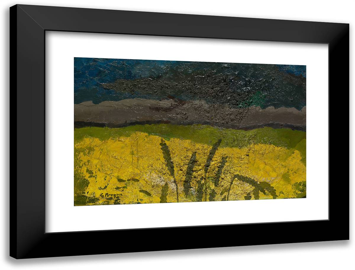 Wheatfield 24x18 Black Modern Wood Framed Art Print Poster by Braque, Georges