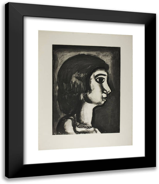 A Girl, Called Joy, Plate Fourteen from Miserere 20x24 Black Modern Wood Framed Art Print Poster by Rouault, Georges