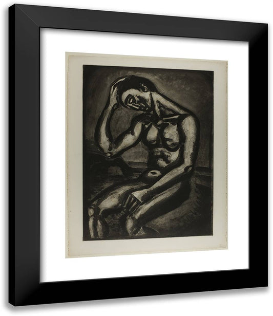 Alone in This Life of Pitfalls and Malice, Plate Five from Miserere 20x24 Black Modern Wood Framed Art Print Poster by Rouault, Georges