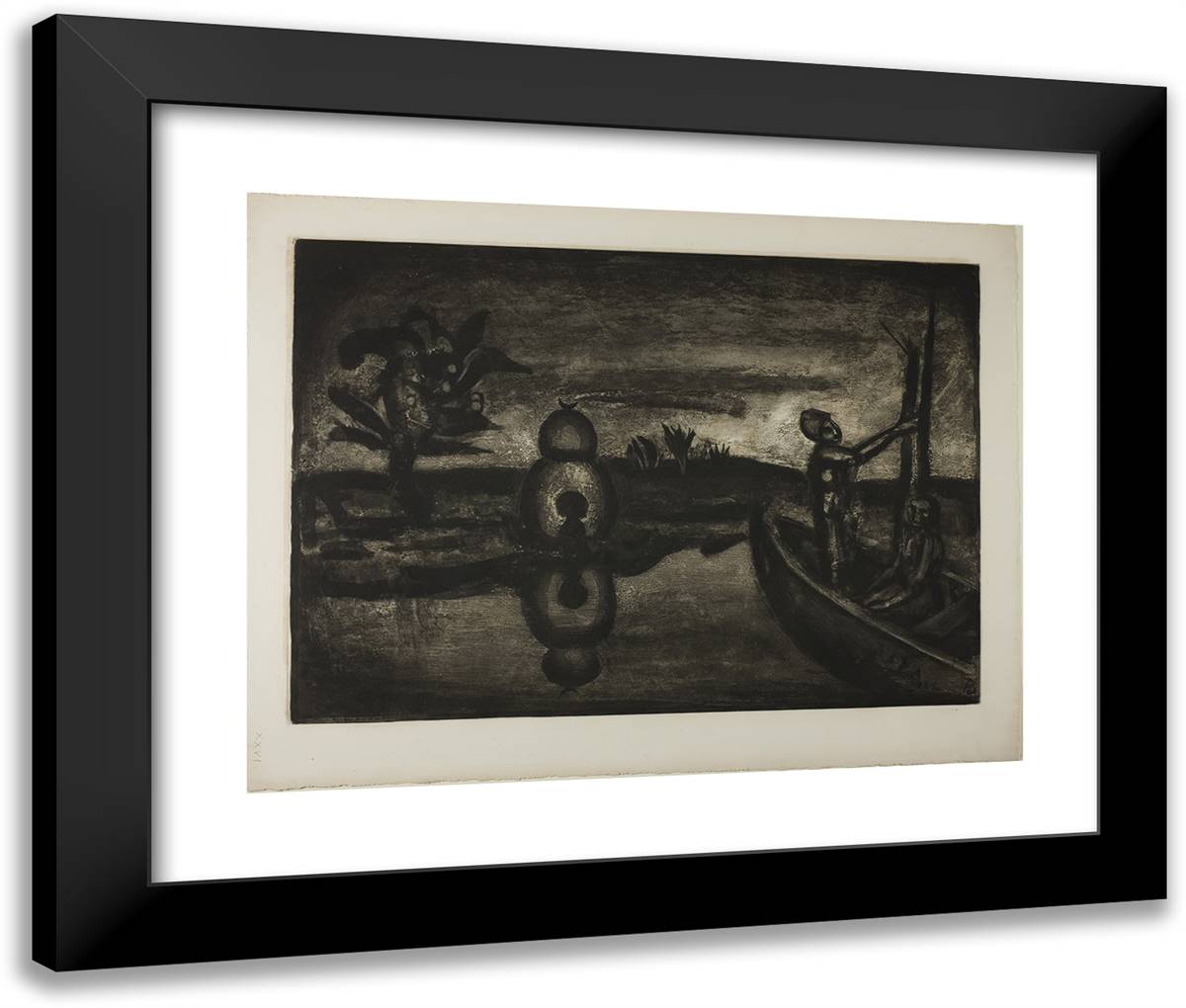 Among So Many Different Commands Lies the Beautiful Task of Sowing on a Hostile Earth, Plate 22 from Miserere 24x20 Black Modern Wood Framed Art Print Poster by Rouault, Georges