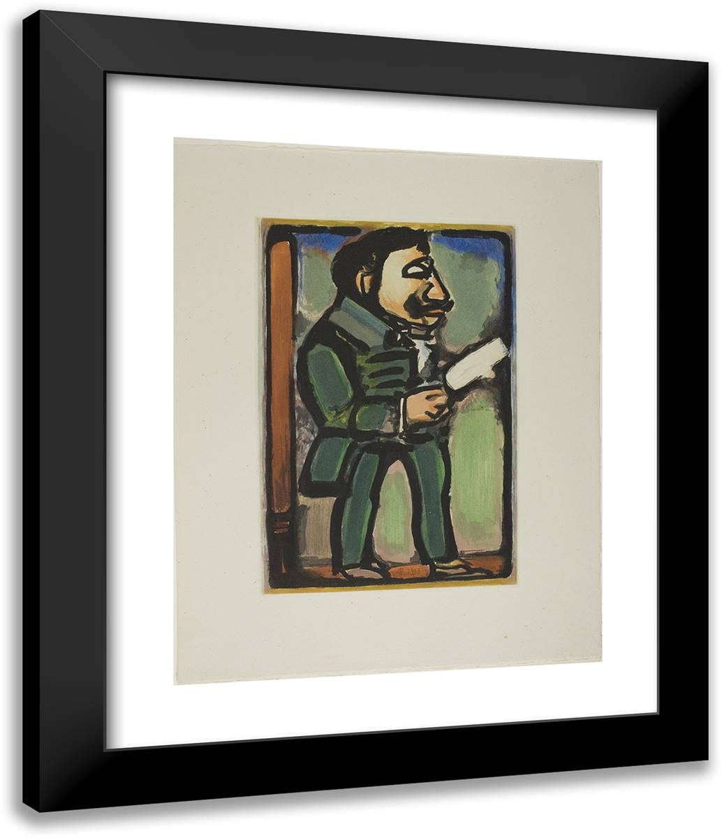 Apache, a Jackal Blessed by All Academies, Plate Eleven from the Passion 20x24 Black Modern Wood Framed Art Print Poster by Rouault, Georges