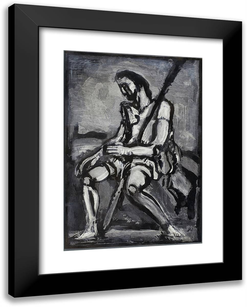Christ Seated 19x24 Black Modern Wood Framed Art Print Poster by Rouault, Georges