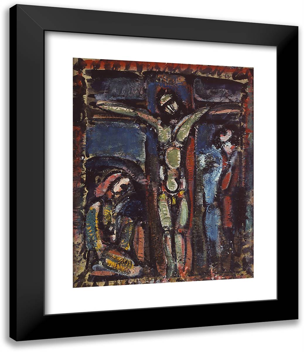 Crucifixion 20x24 Black Modern Wood Framed Art Print Poster by Rouault, Georges