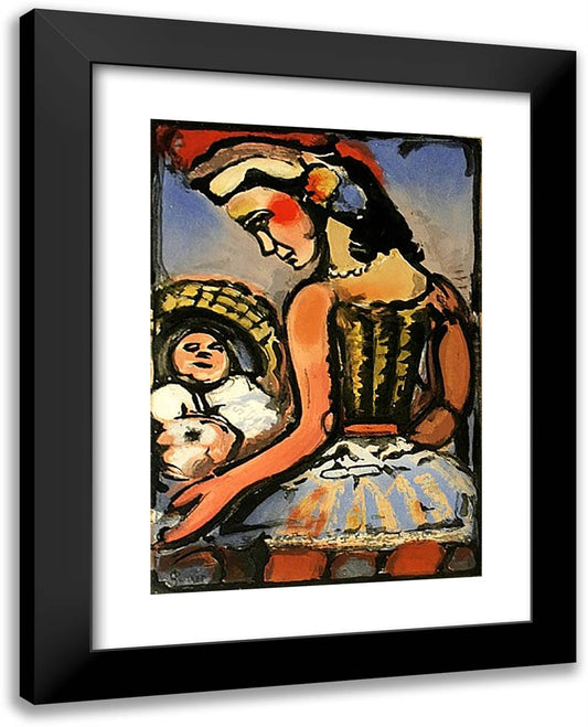 Dors Mon Amour (Sleep My Love) 19x24 Black Modern Wood Framed Art Print Poster by Rouault, Georges