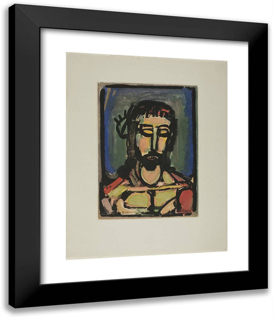 Ecce Dolor, Plate Eight from the Passion 20x24 Black Modern Wood Framed Art Print Poster by Rouault, Georges
