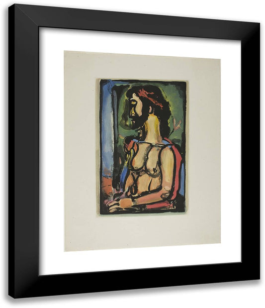 Ecce Homo, Plate Six from the Passion 20x24 Black Modern Wood Framed Art Print Poster by Rouault, Georges