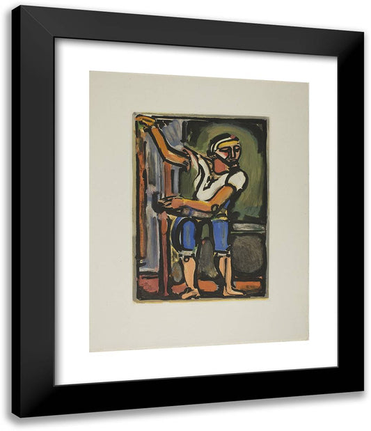 Fisherman, Plate Ten from the Passion 20x24 Black Modern Wood Framed Art Print Poster by Rouault, Georges