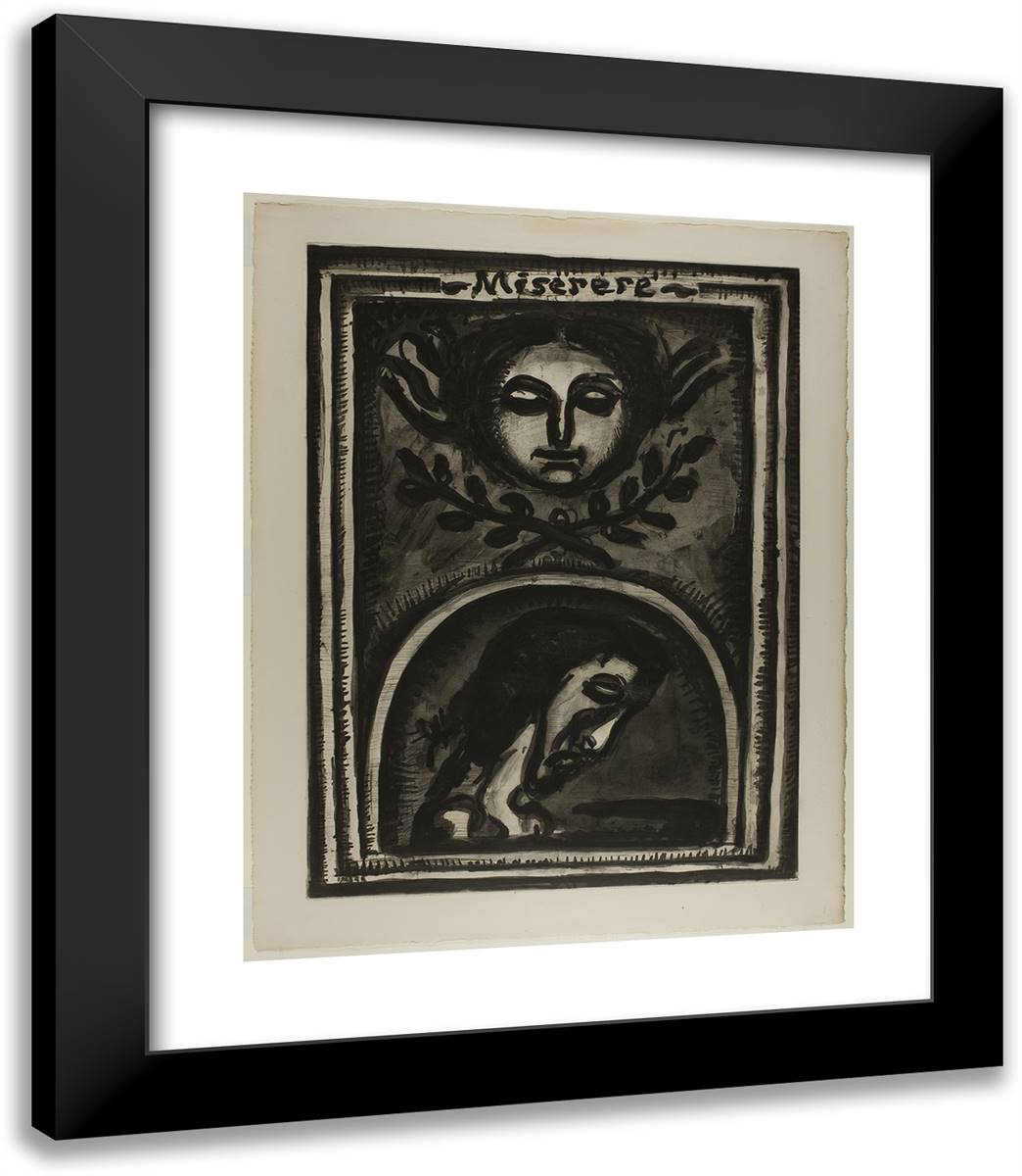 Have Mercy on Me My God According to Your Great Mercy, Plate One from Miserere 20x23 Black Modern Wood Framed Art Print Poster by Rouault, Georges