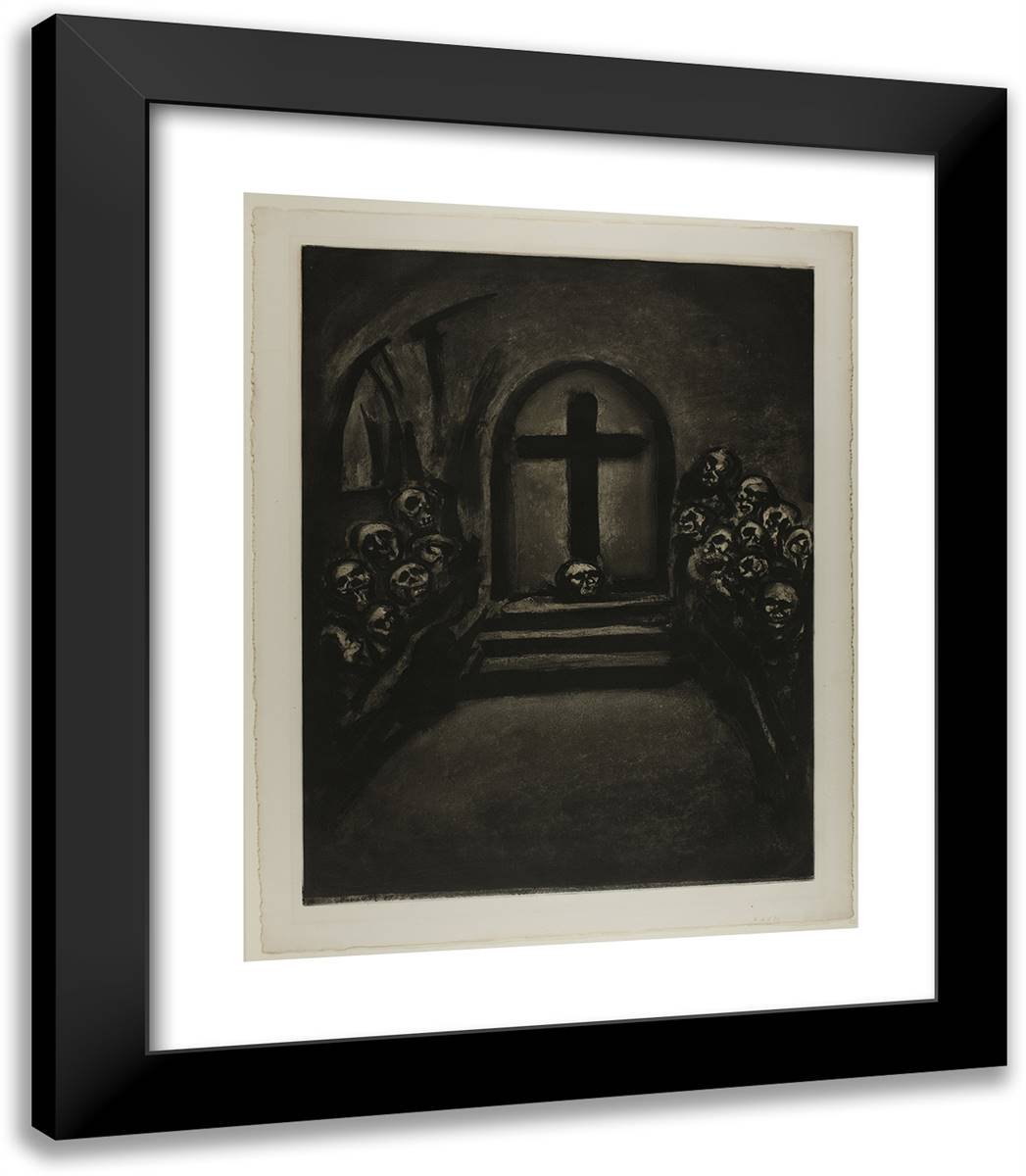 He That Believes in Me, Though He Were Dead, Yet Shall He Live, Plate 28 from Miserere 20x23 Black Modern Wood Framed Art Print Poster by Rouault, Georges