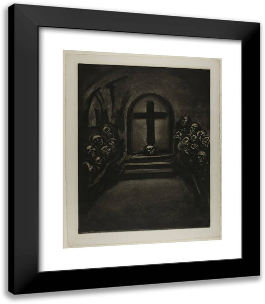 He That Believes in Me, Though He Were Dead, Yet Shall He Live, Plate 28 from Miserere 20x23 Black Modern Wood Framed Art Print Poster by Rouault, Georges