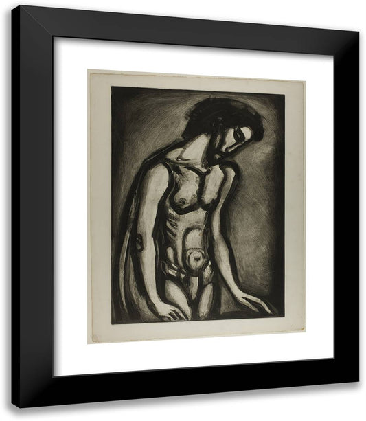 He Was Oppressed and Afflicted but He Never Opened His Mouth, Plate 21 from Miserere 20x23 Black Modern Wood Framed Art Print Poster by Rouault, Georges