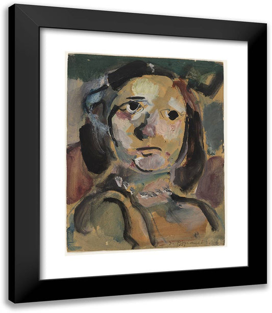 Head of a Woman 20x23 Black Modern Wood Framed Art Print Poster by Rouault, Georges