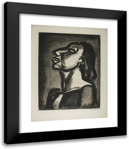 His Lawyer, in Hollow Phrases, Proclaims His Total Thoughtlessness, Plate Nineteen from Miserere 20x24 Black Modern Wood Framed Art Print Poster by Rouault, Georges