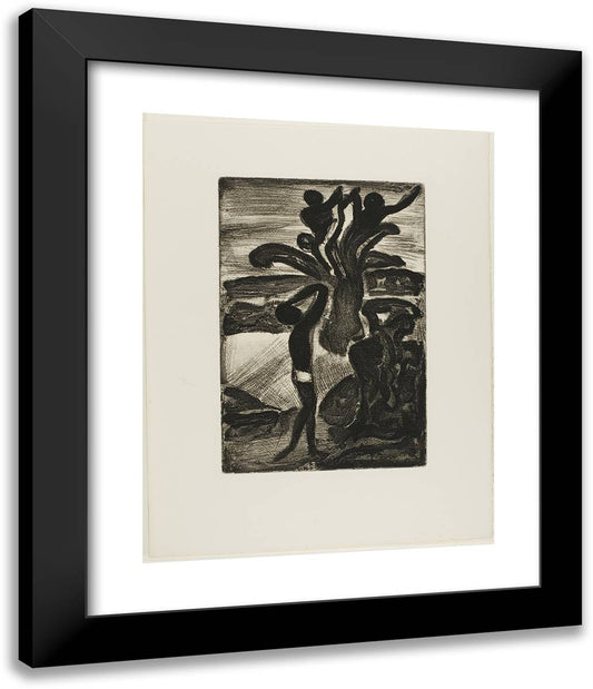 Incantation, from Les Raincarnations Du Pere Ubu 20x24 Black Modern Wood Framed Art Print Poster by Rouault, Georges