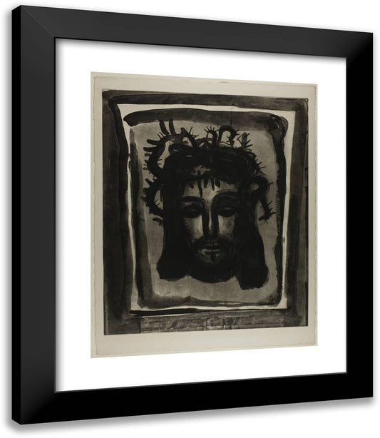 It Is by His Wounds That We Are Healed, Plate 58 from Miserere 20x23 Black Modern Wood Framed Art Print Poster by Rouault, Georges