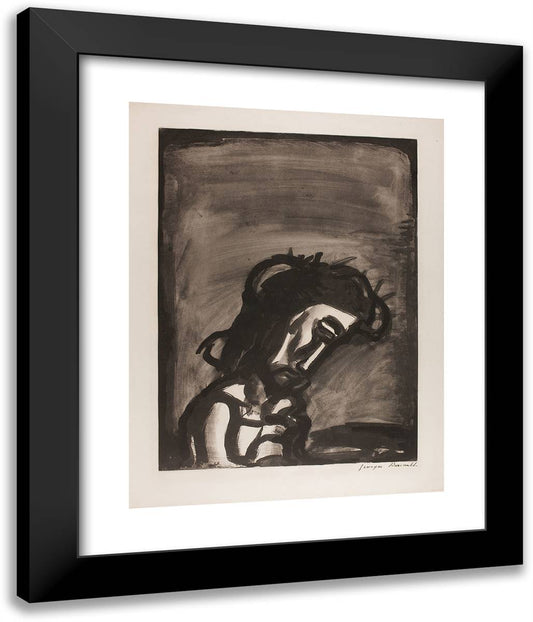 Jesus Defiled, Plate Two from Miserere 20x24 Black Modern Wood Framed Art Print Poster by Rouault, Georges