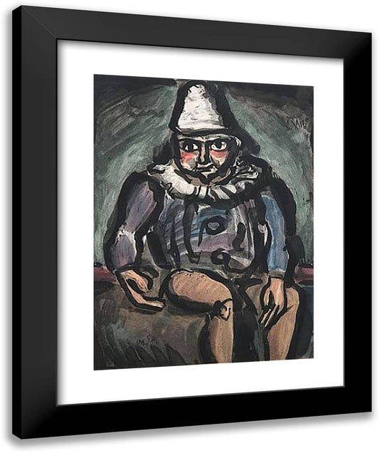 Le VIeux Clown 20x24 Black Modern Wood Framed Art Print Poster by Rouault, Georges