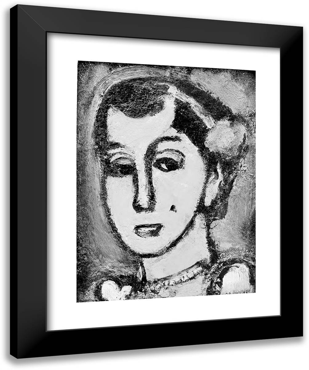 L'Italienne 20x24 Black Modern Wood Framed Art Print Poster by Rouault, Georges