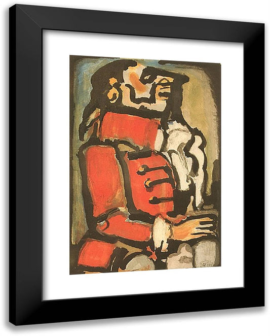 L'Quais 19x24 Black Modern Wood Framed Art Print Poster by Rouault, Georges