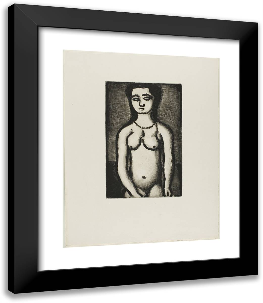 Nude, from Les Raincarnations Du Pere Ubu 20x23 Black Modern Wood Framed Art Print Poster by Rouault, Georges