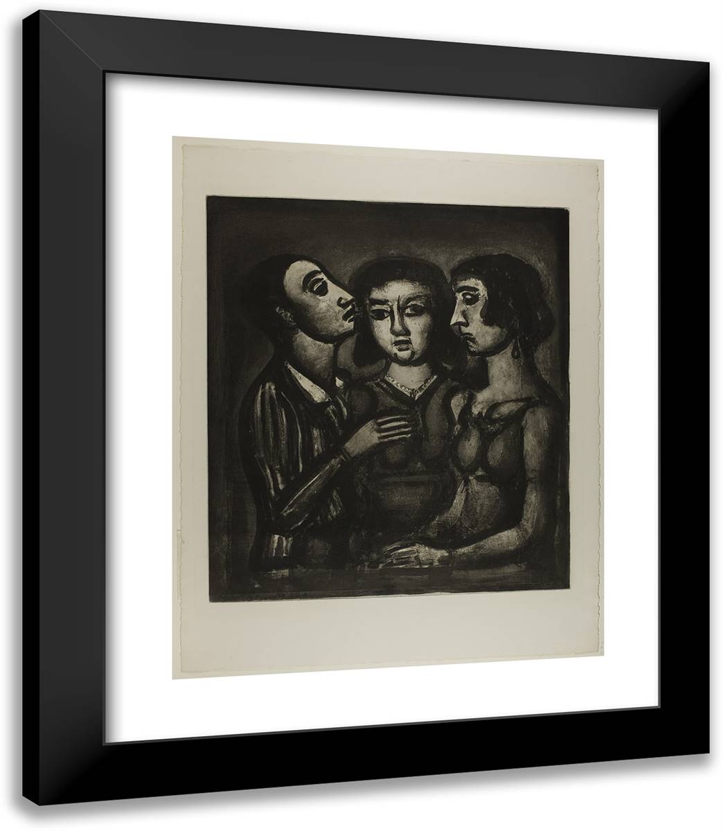 Omens, Plate 41 from Miserere 20x23 Black Modern Wood Framed Art Print Poster by Rouault, Georges