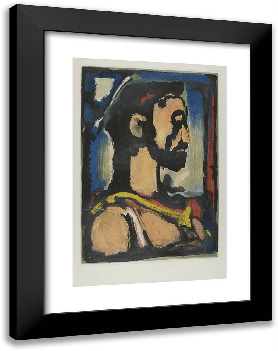 Passion, Plate Eleven from Les Fleurs Du Mal 18x24 Black Modern Wood Framed Art Print Poster by Rouault, Georges