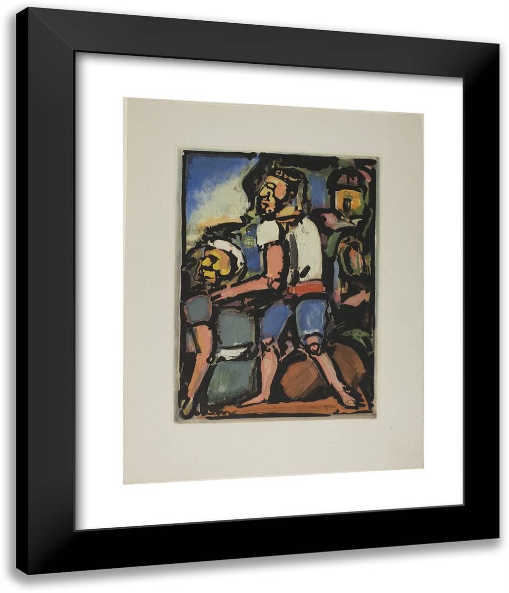 Peasants, Plate Three from the Passion 20x24 Black Modern Wood Framed Art Print Poster by Rouault, Georges