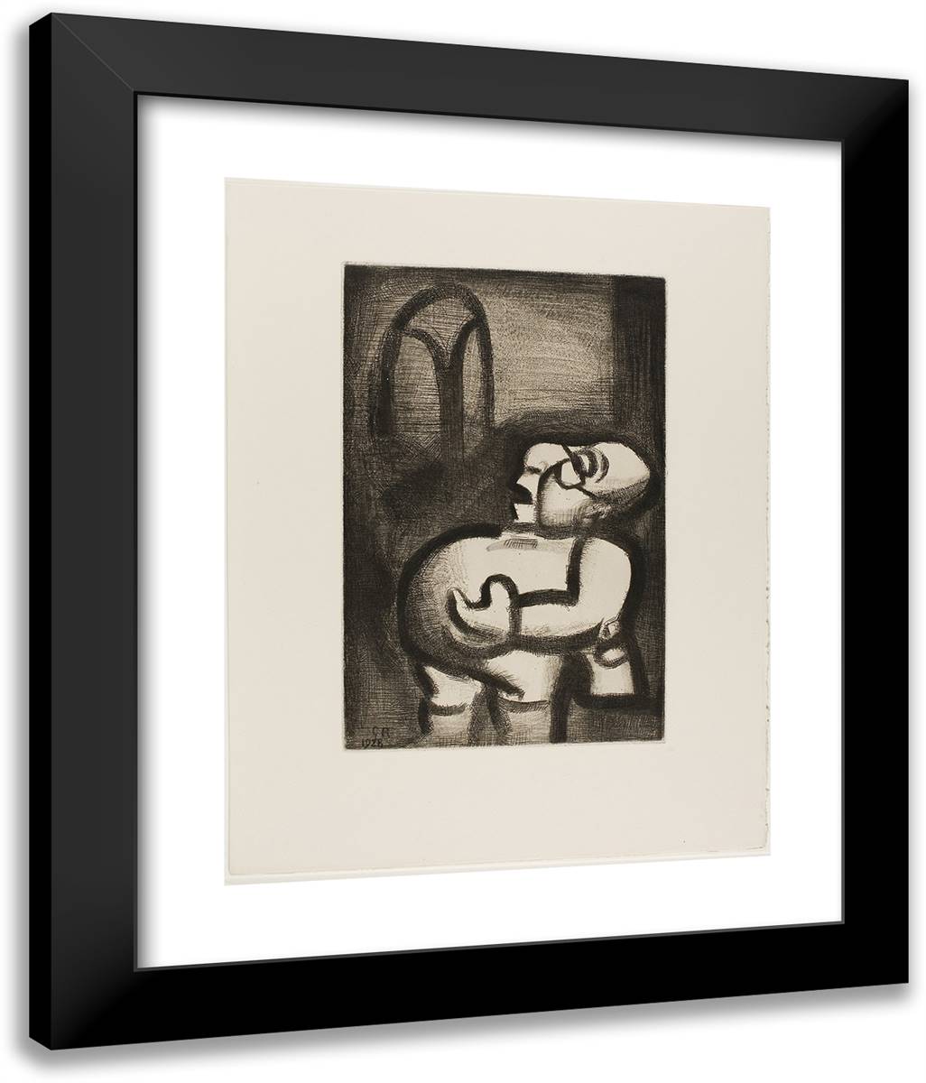 Pere Ubu, Songster, from Reincarnations Du Pere Ubu 20x24 Black Modern Wood Framed Art Print Poster by Rouault, Georges