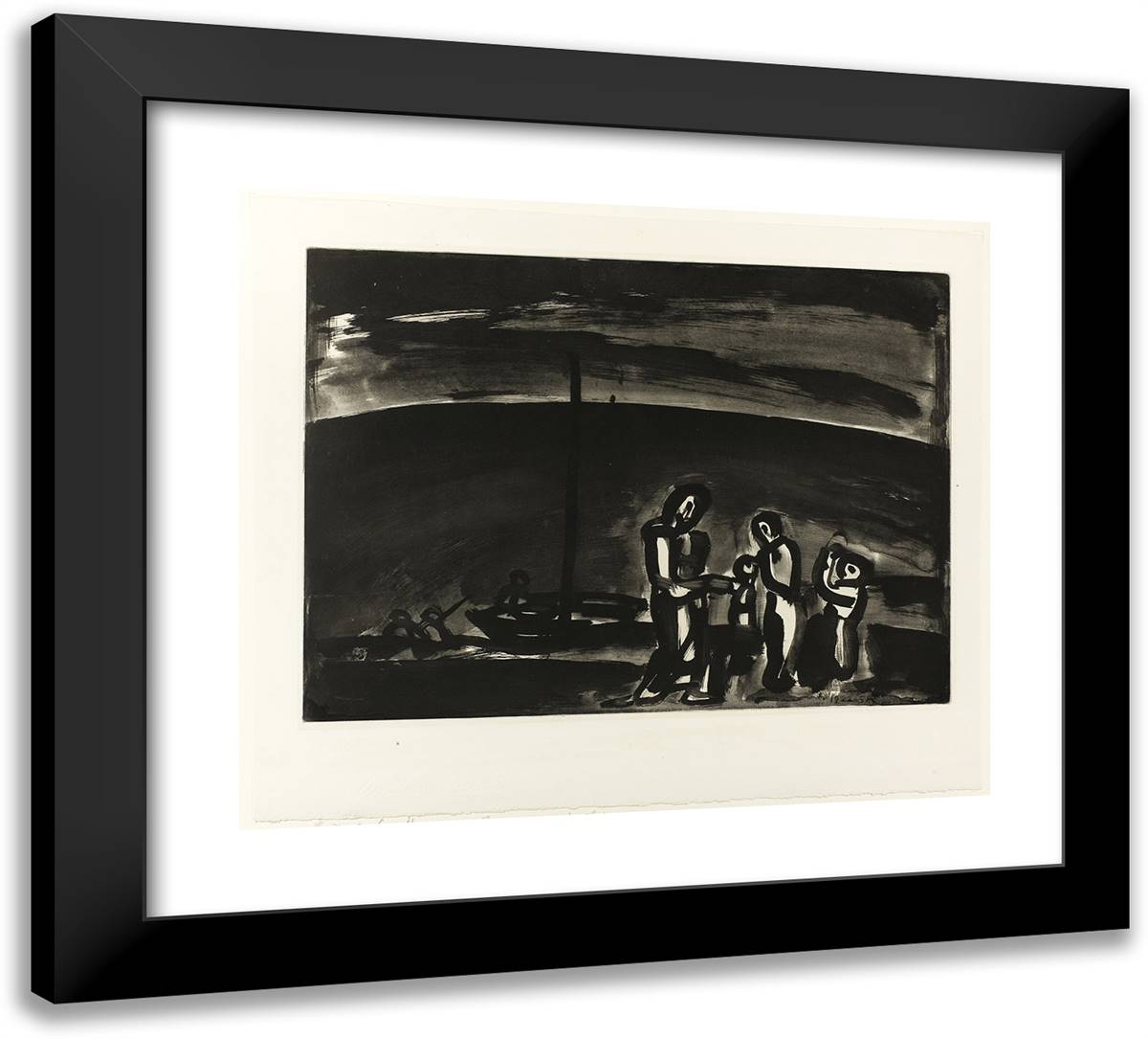 Sometimes One Finds a Beautiful Path..., Plate Nine from Miserere 22x20 Black Modern Wood Framed Art Print Poster by Rouault, Georges